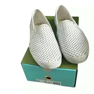 Keds x Kate Spade White Eyelet Slip-On Sneakers Size 9 - Double Decker, Casual